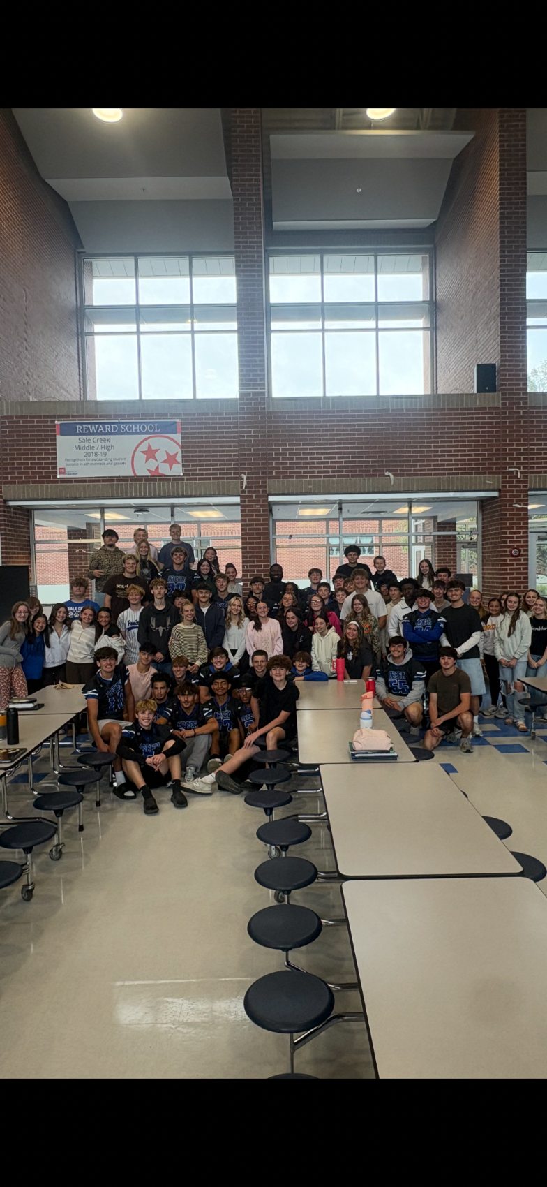 Group photo with students